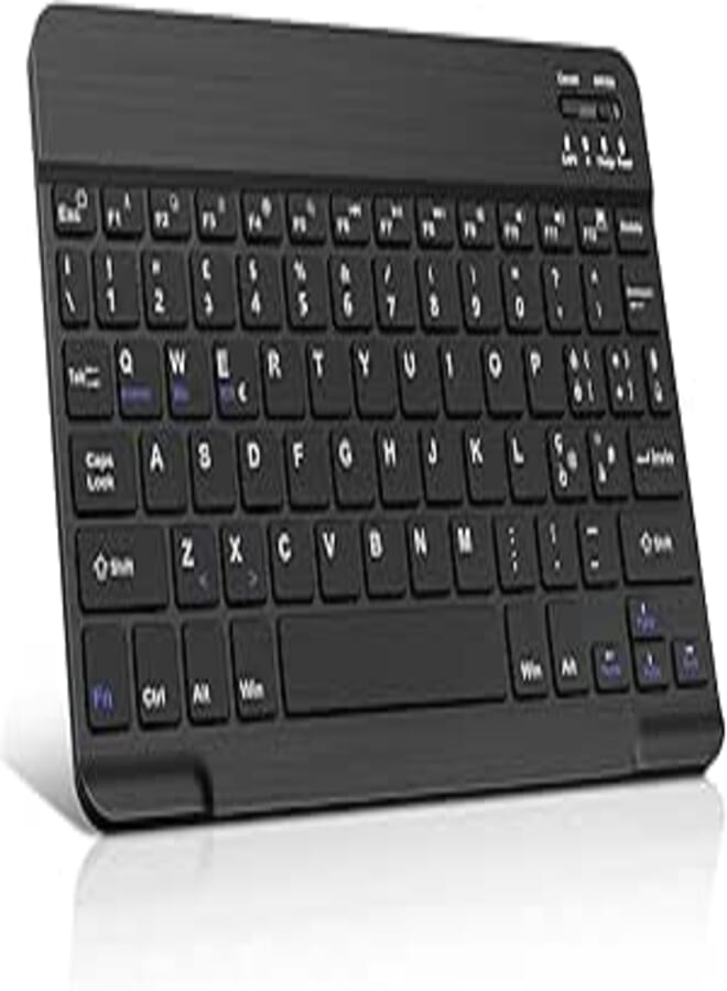 SENGBIRCH Italian Bluetooth Keyboard – Light Portable Wireless Keyboard for Tablet iPad, Samsung, Huawei, iOS, Android, Windows and Any Bluetooth-Enabled Device, Black